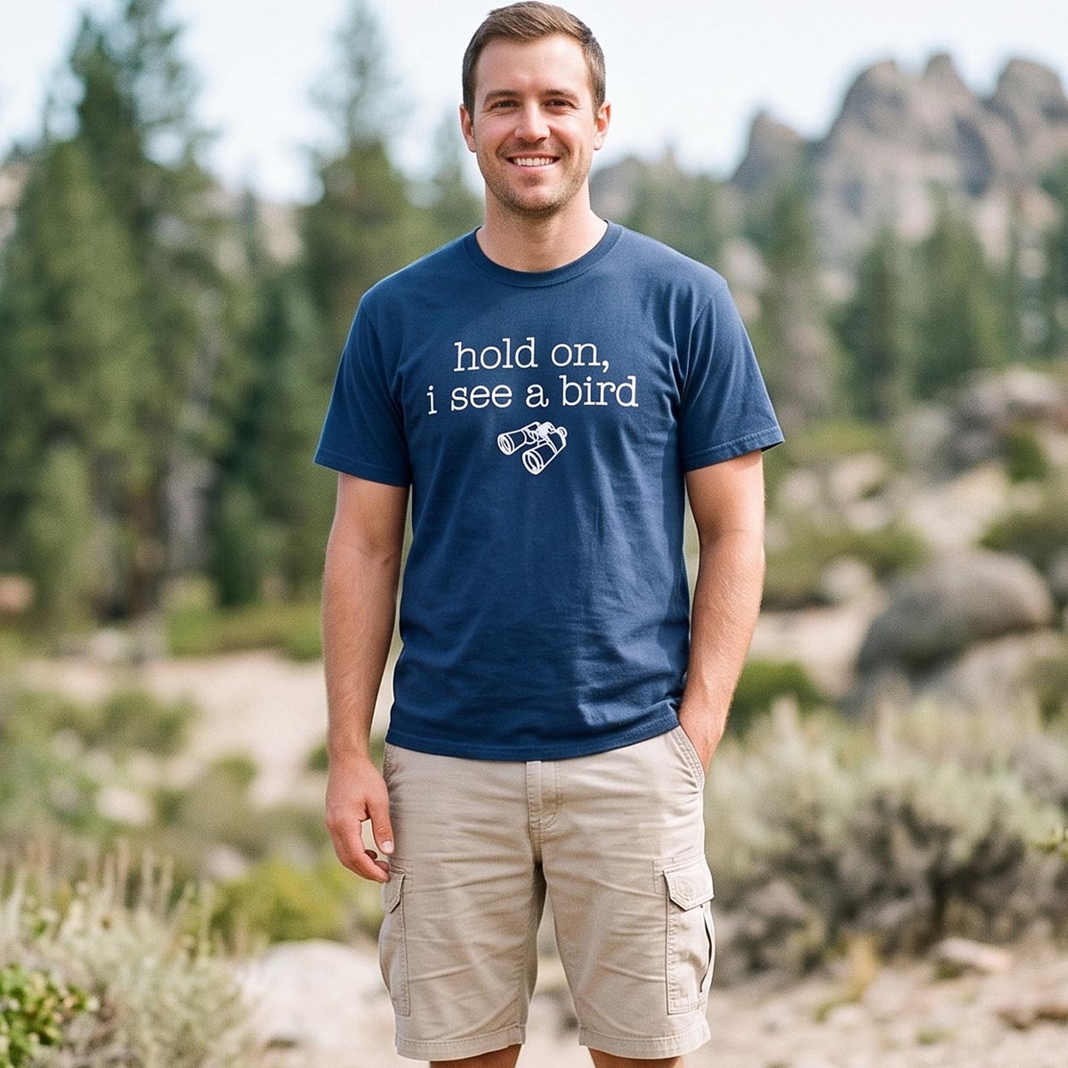 Hold On I See a Bird Funny Birdwatching T-Shirt
