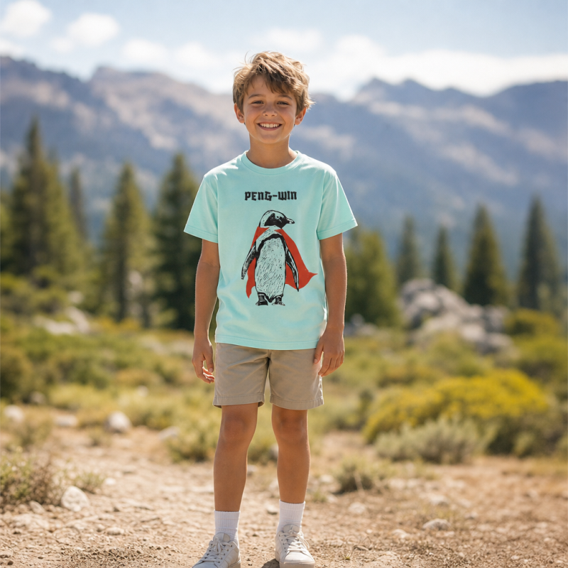 Superhero Peng-win Kids T-Shirt