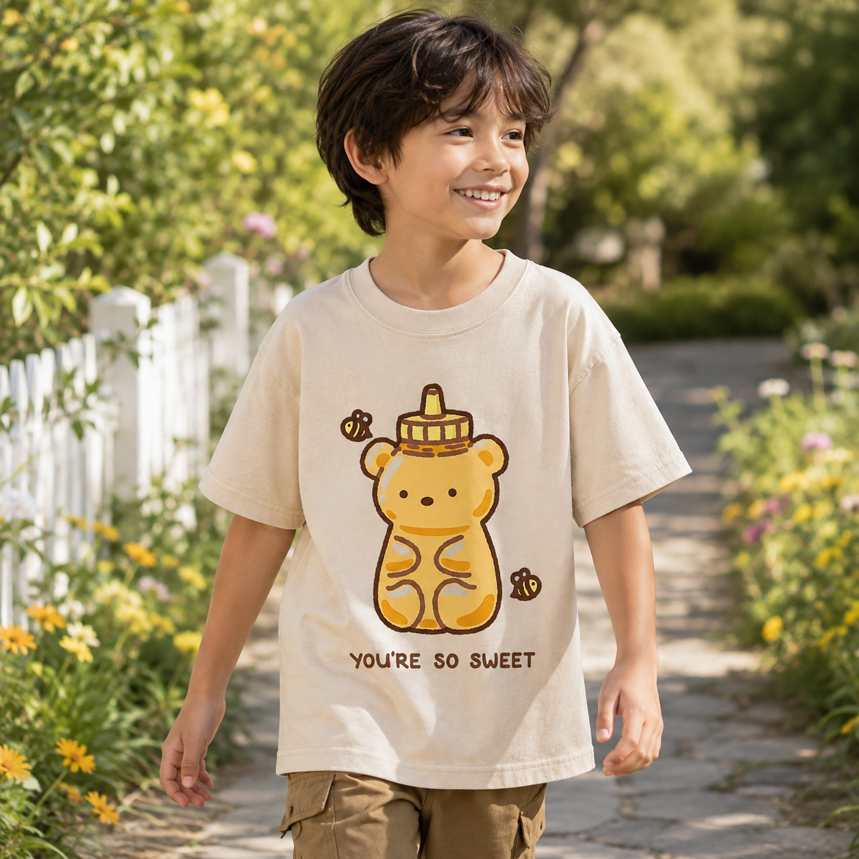 Honey Bear You’re So Sweet Kids Washed T-Shirt