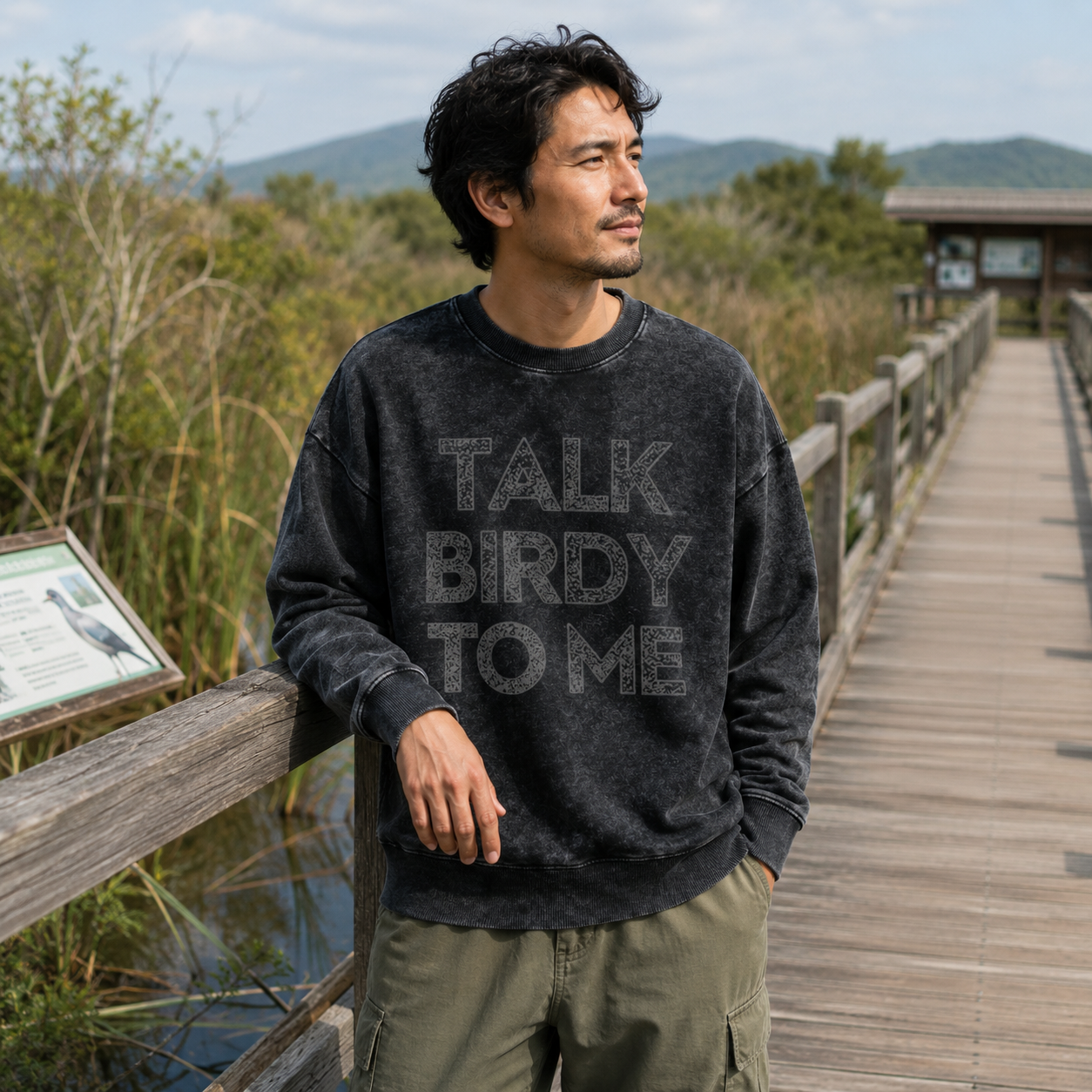 Talk Birdy to Me Washed Sweatshirts