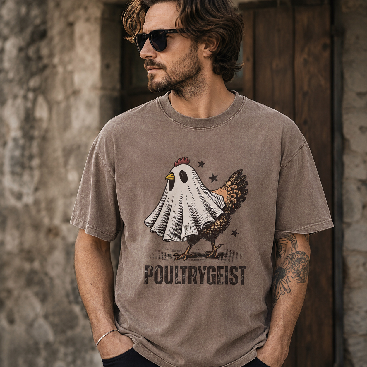 Poultrygeist on the Loose Washed T-Shirt