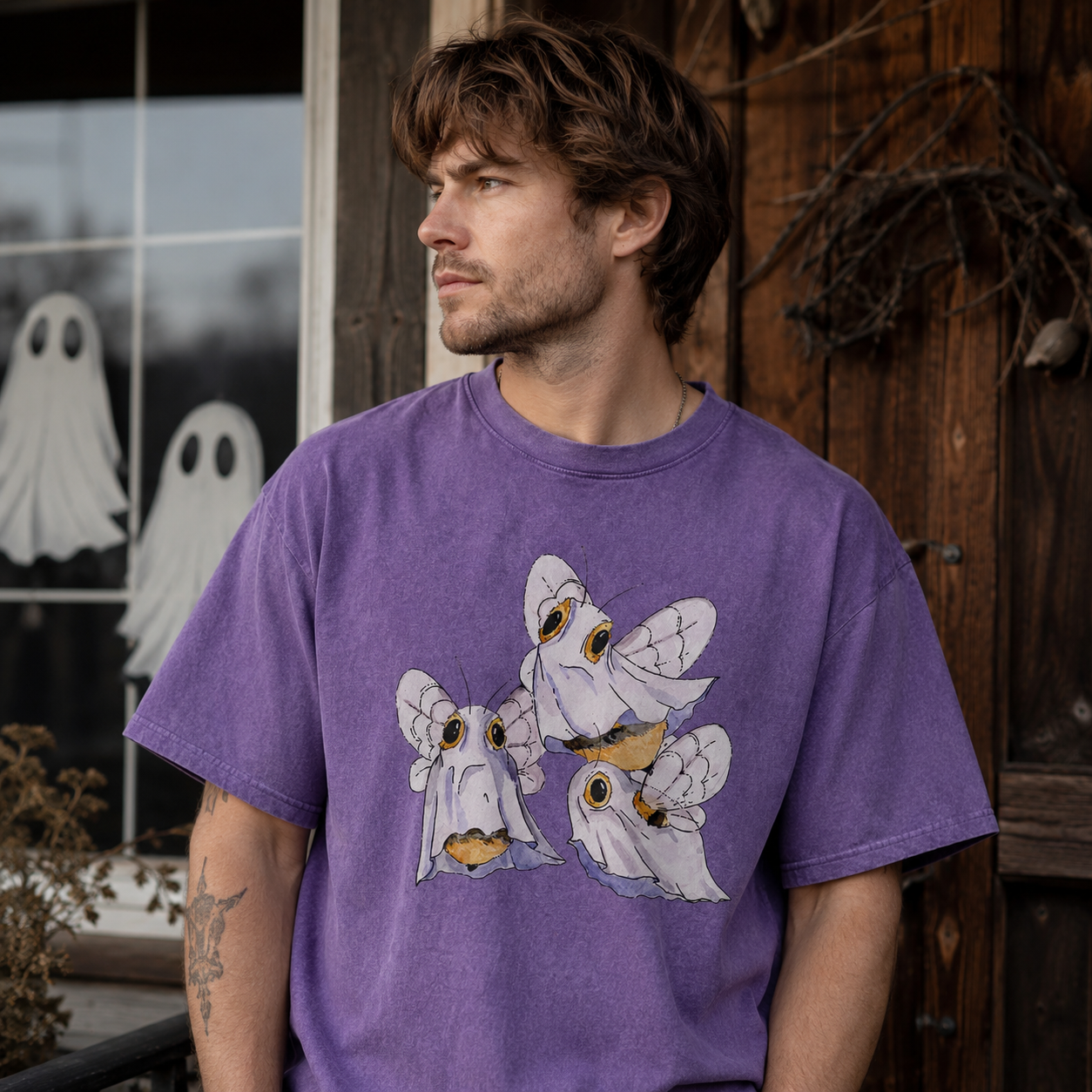 Moths Under the Sheets Washed T-Shirt