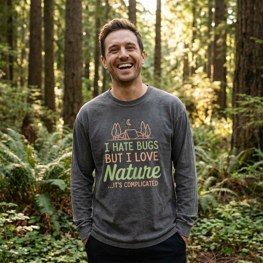 I Hate Bugs But I Love Nature Washed Long Sleeves
