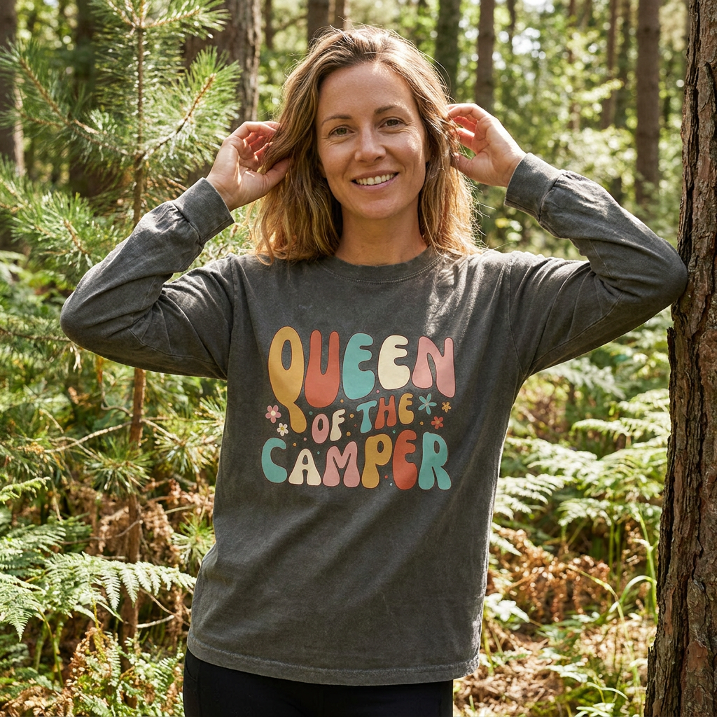 Queen Of The Camper Washed Long Sleeves