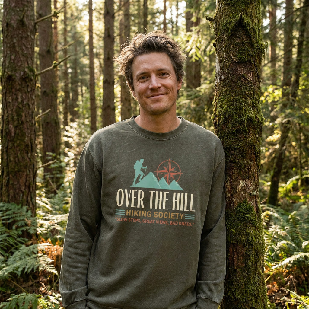 Over The Hill Hiking Society Washed Long Sleeves
