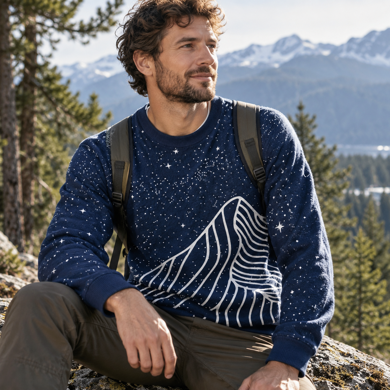 Alpine Etching Ugly Fuzzy Fleece Sweatshirt