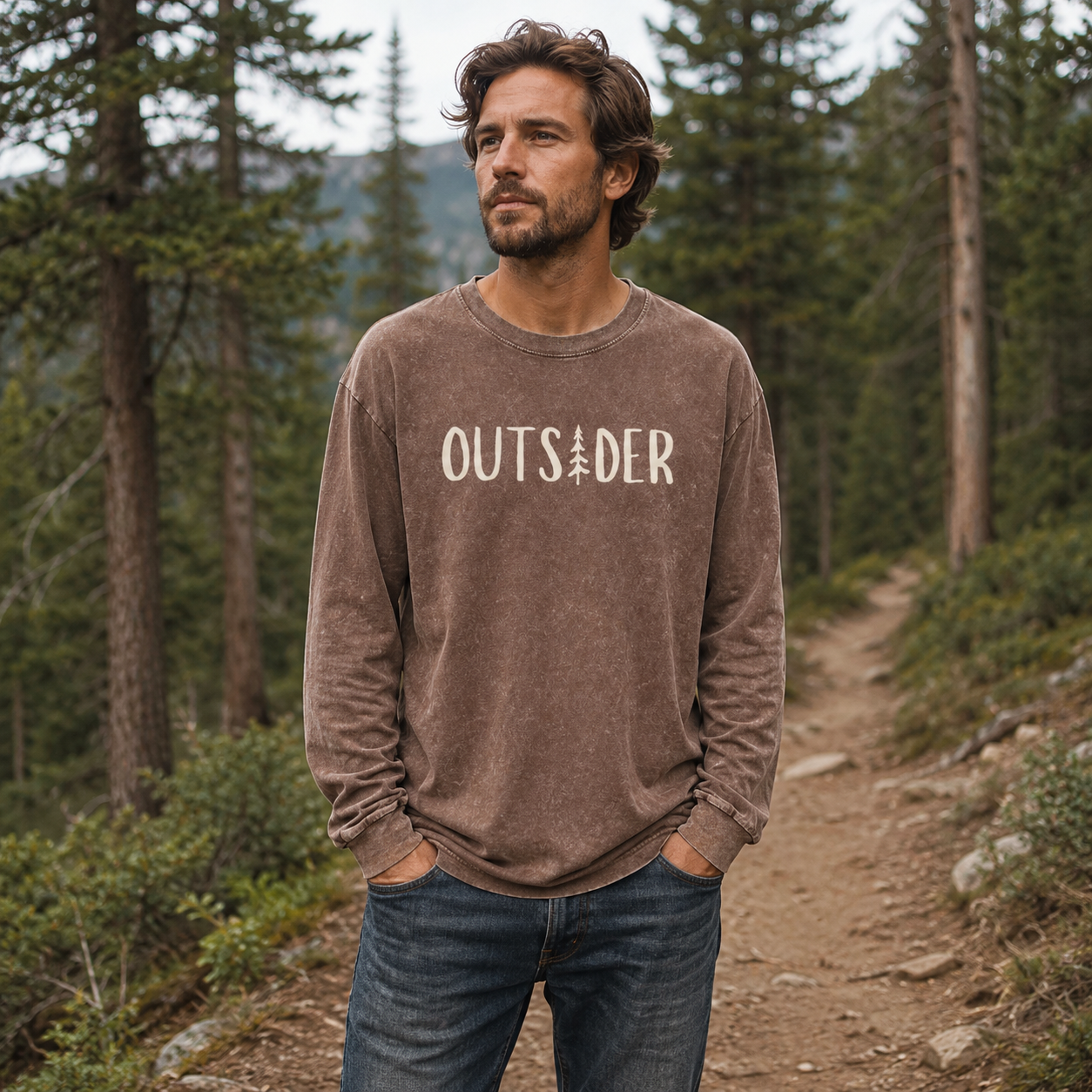 Born to Be an Outsider Washed Long Sleeves