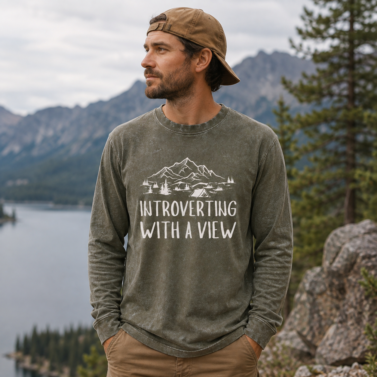 Introverting With a View Washed Long Sleeves