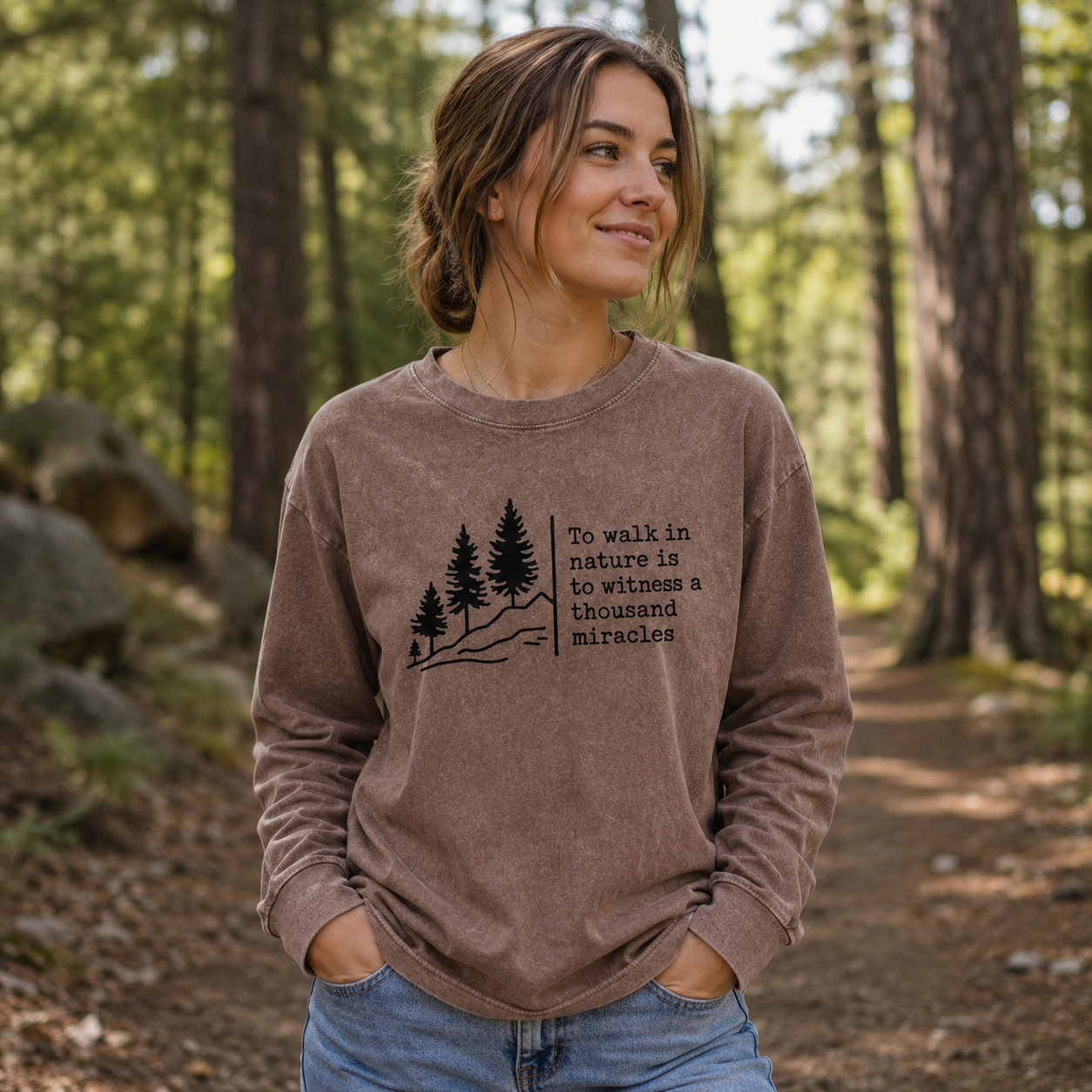 A Thousand Miracles on the Trail Washed Long Sleeves