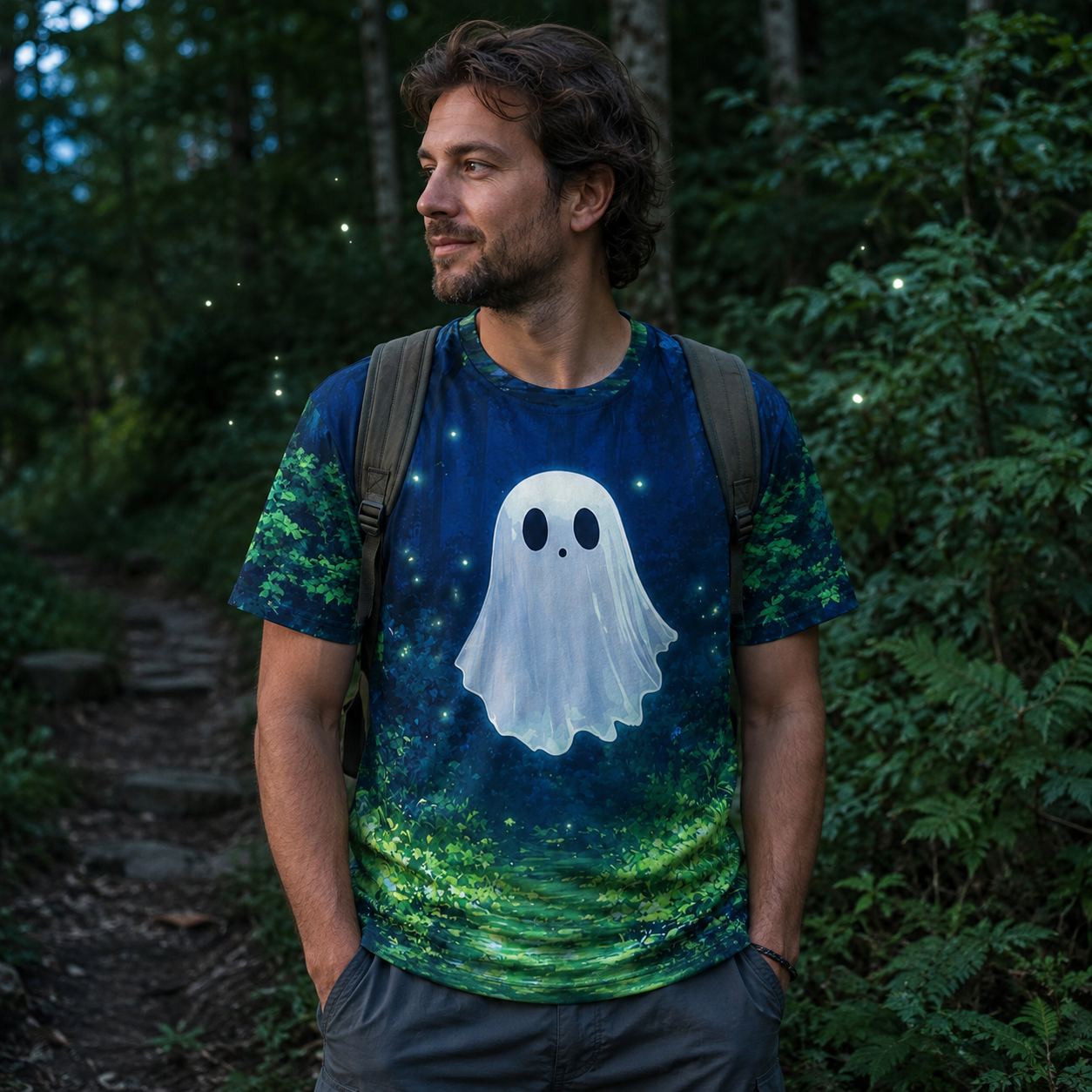 Lonely Ghost In The Enchanted Forest Premium Pure Cotton Tee