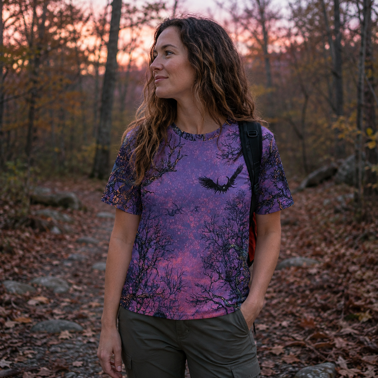 Full Moon Witches Woodland Portal Premium Pure Cotton Tee