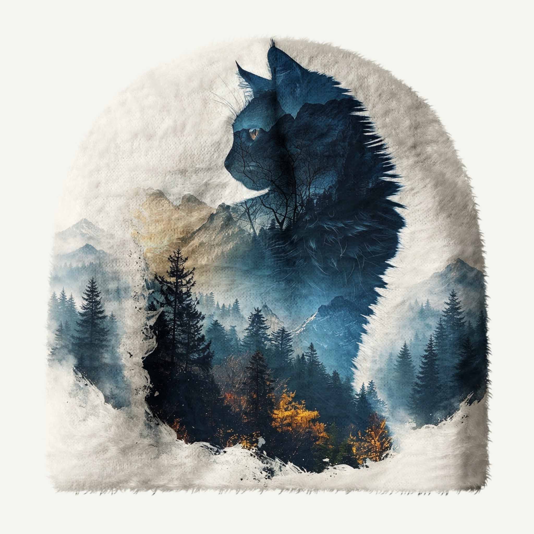 Forest Spirit Cat Plush Knit Hat