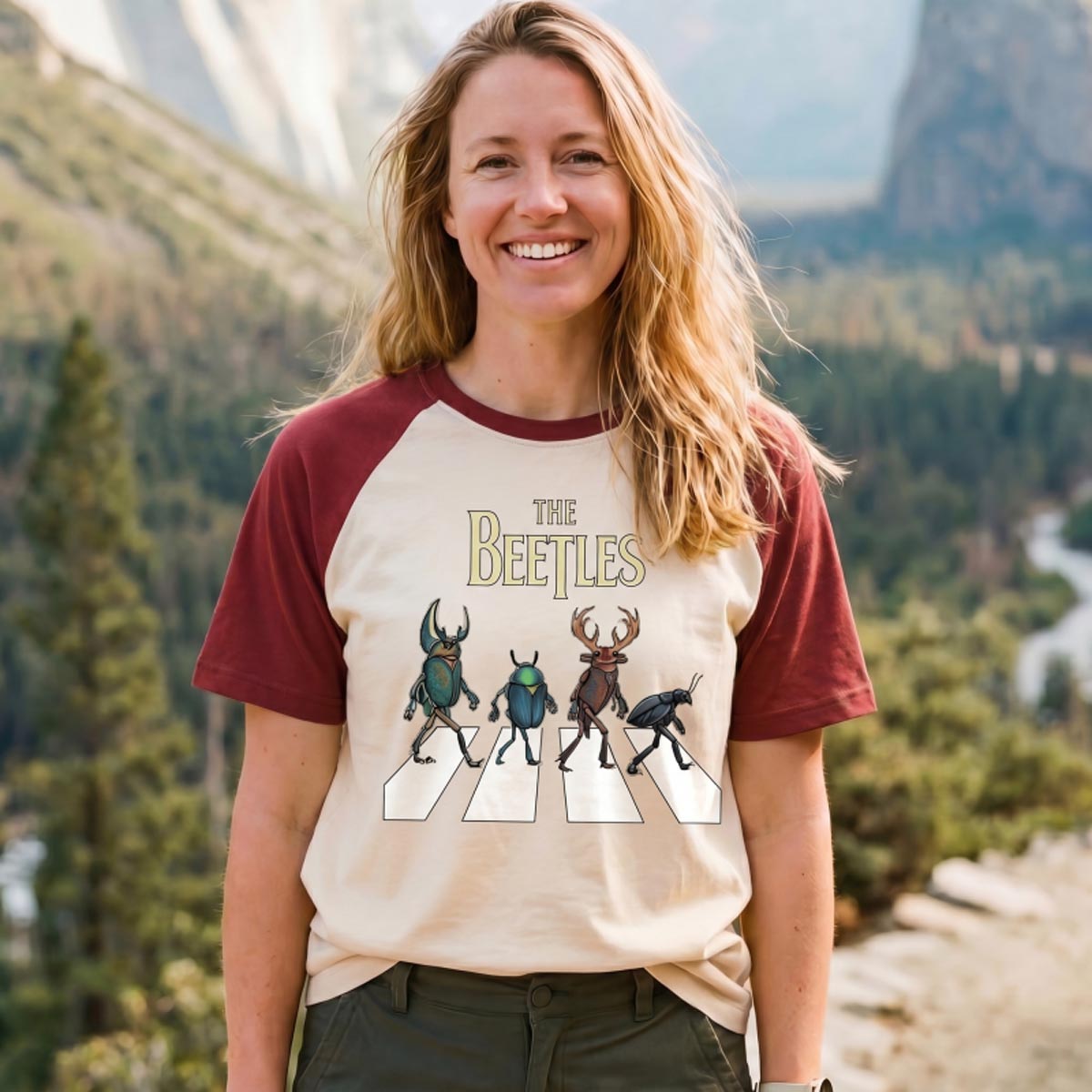 The Beetles Funny Insect Band Raglan T‑Shirt