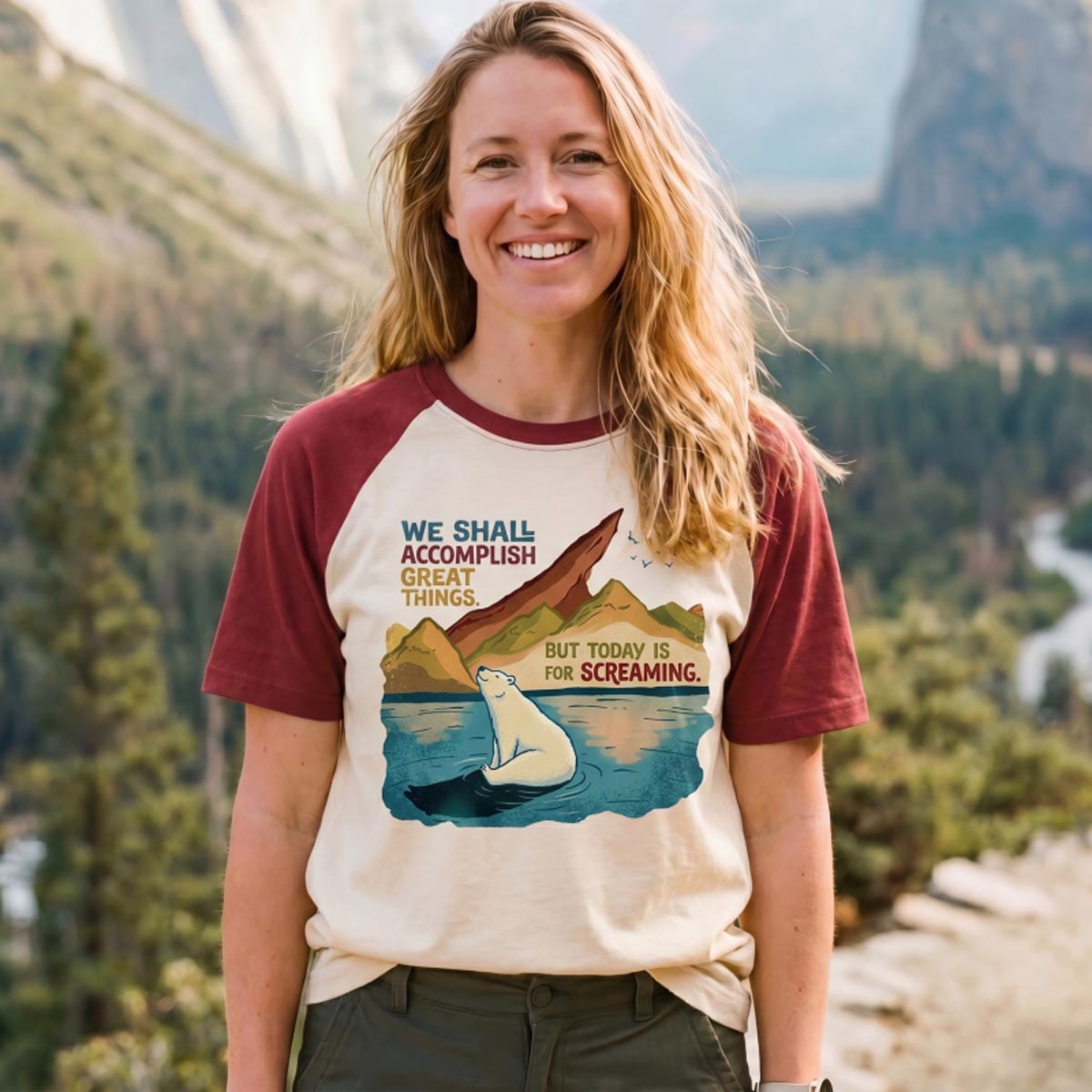 Funny Polar Bear Quote Raglan T‑Shirt