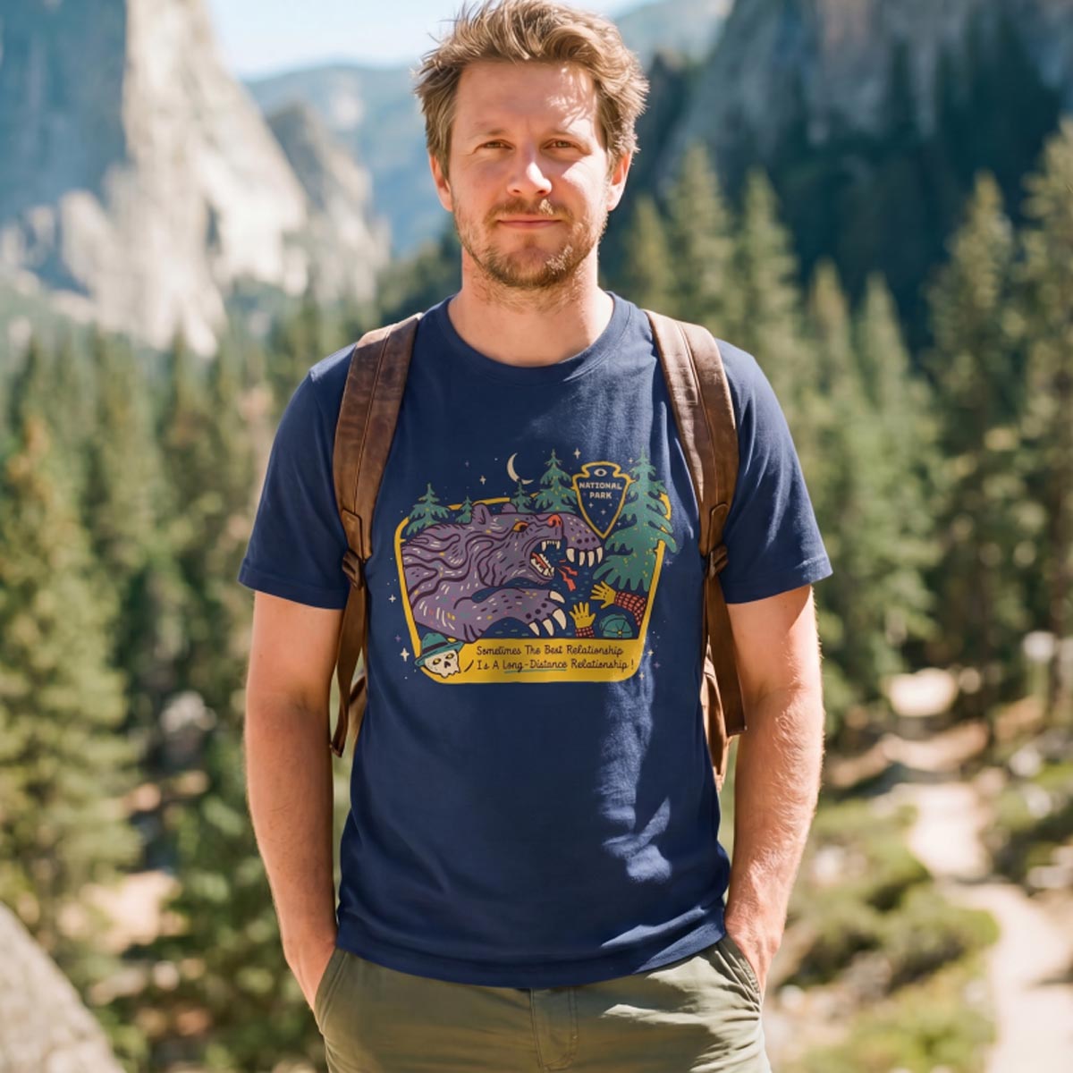 Vintage Bear Forest Nation Park After Dark T-Shirt