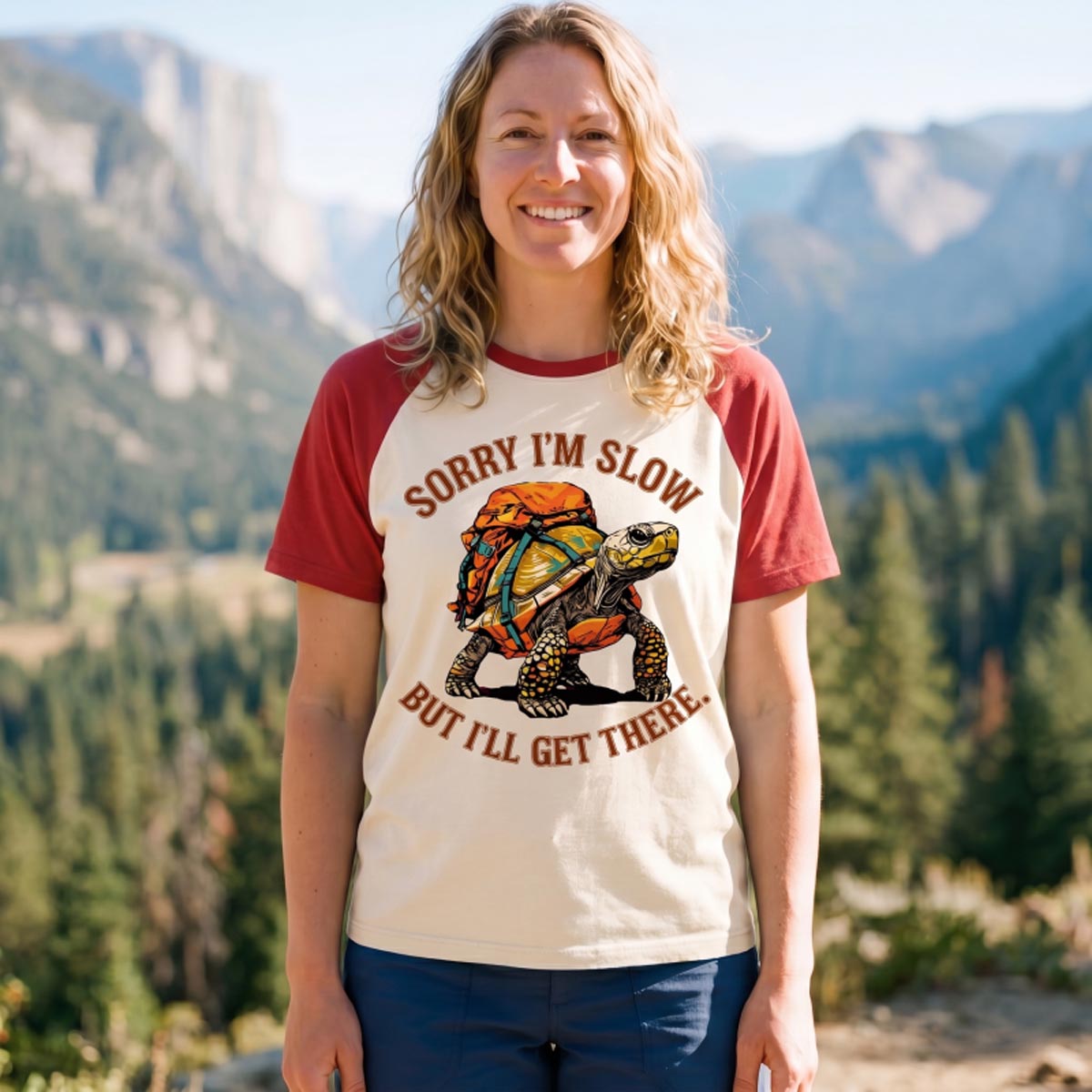 Sorry I'm Slow But I'll Get There Turtle Backpacker T-Shirt