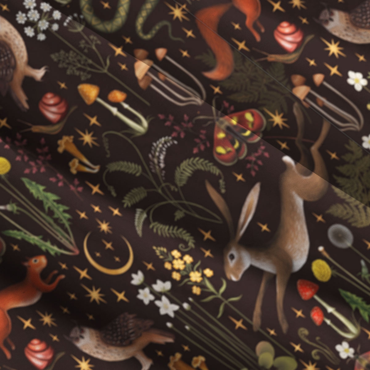 Woodland Animals and Mushroom Straps Maxi Dress