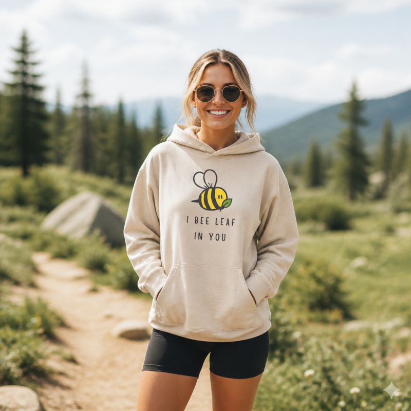 I Bee Leaf In You Washed Hoodie