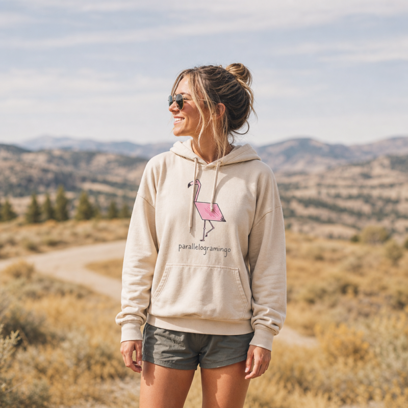 Parallelogramingo Flamingo Pun Washed Hoodie