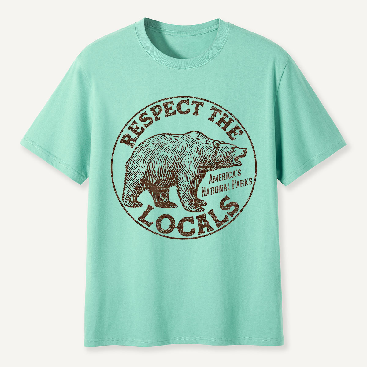 Respect the Locals Bear National Parks  T-Shirt
