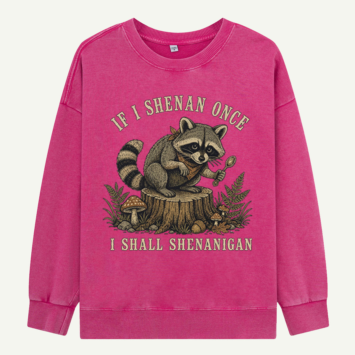 Raccoon Shenanigan Season Washed Sweatshirts