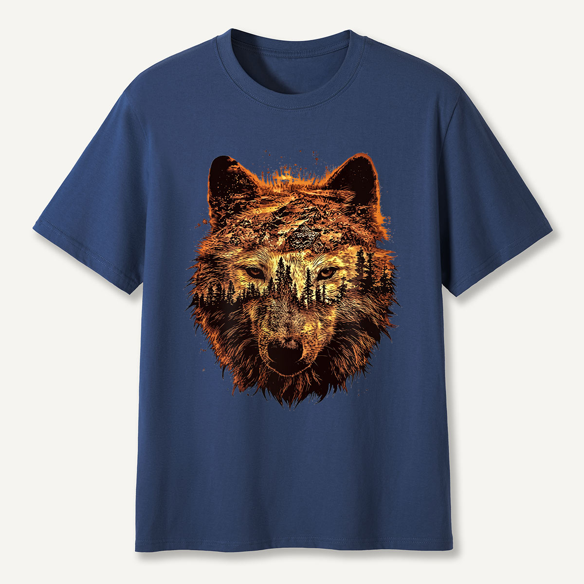 Double Exposure Wolf Forest T-Shirt