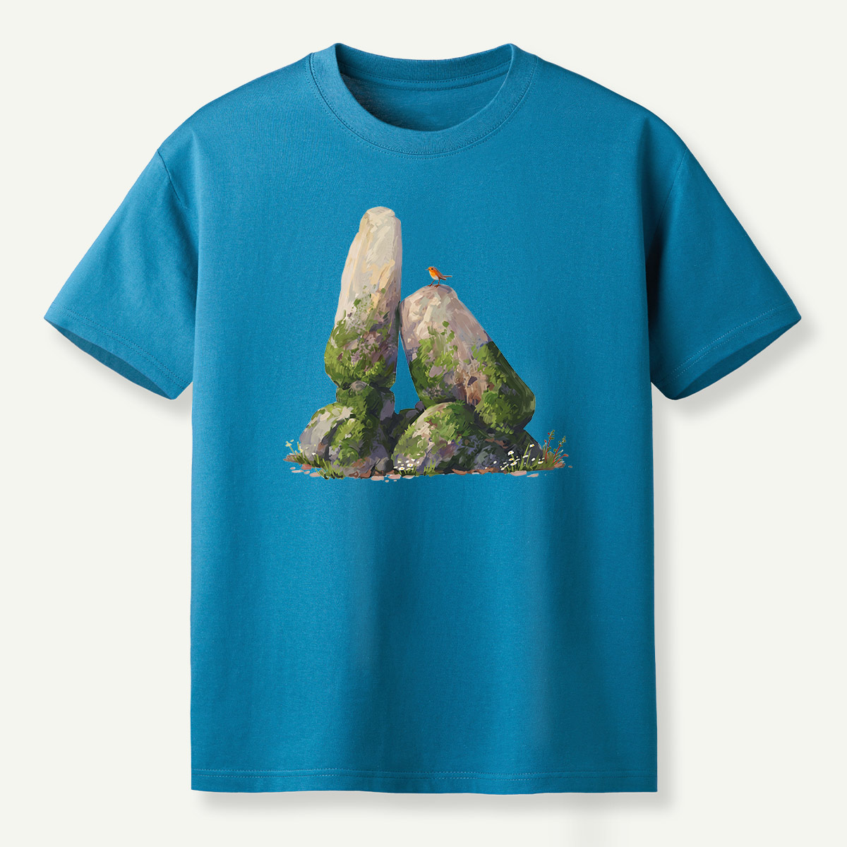 Mossy Standing Stones Woodland Scene T-Shirt