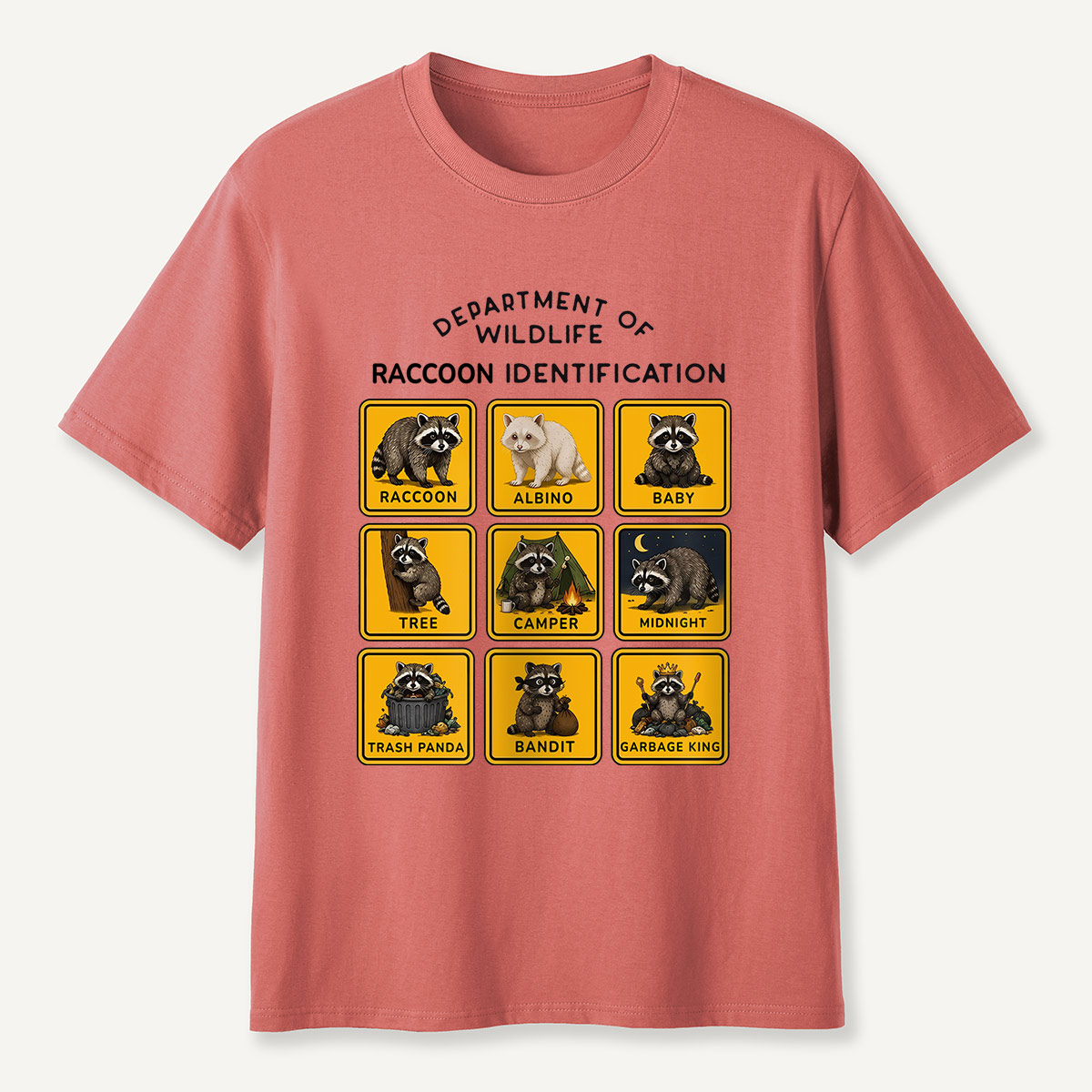 Department of Wildlife Raccoon Identification T-Shirt