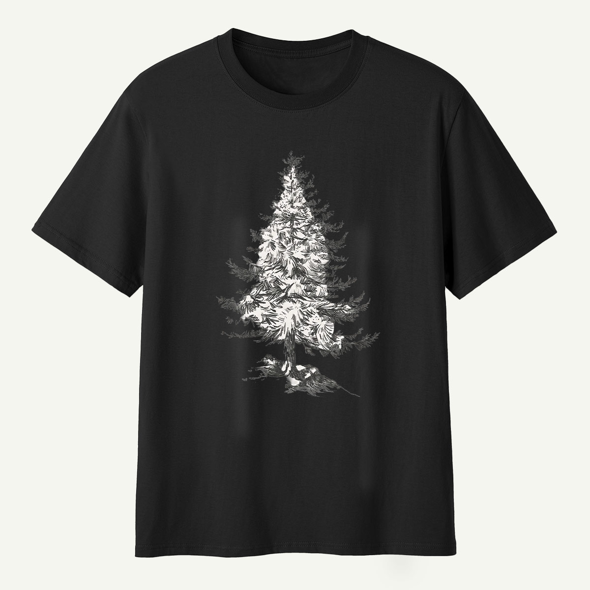 Lone Pine Tree Detailed Sketch T-Shirt