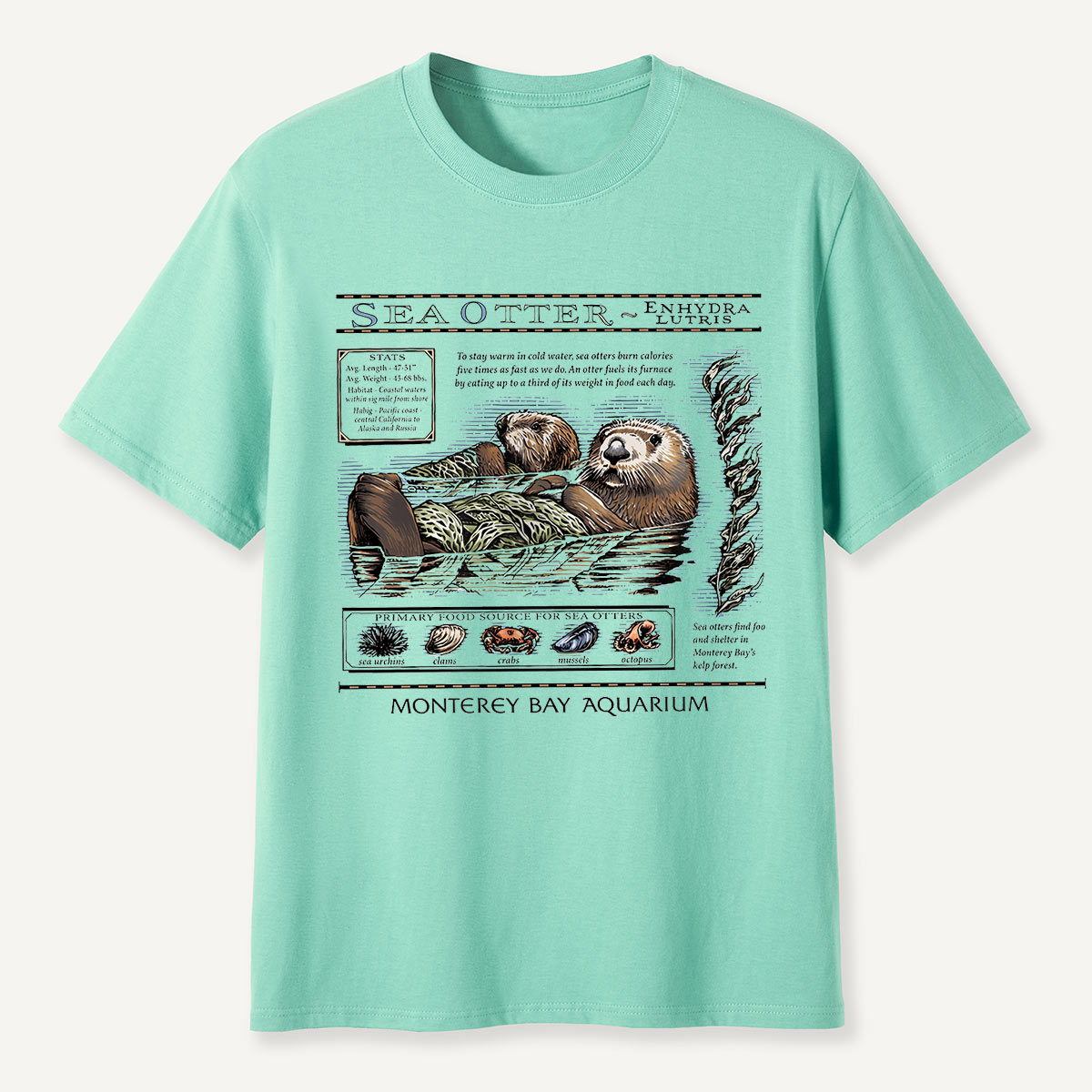 Sea Otter Monterey Bay Aquarium Educational T-Shirt
