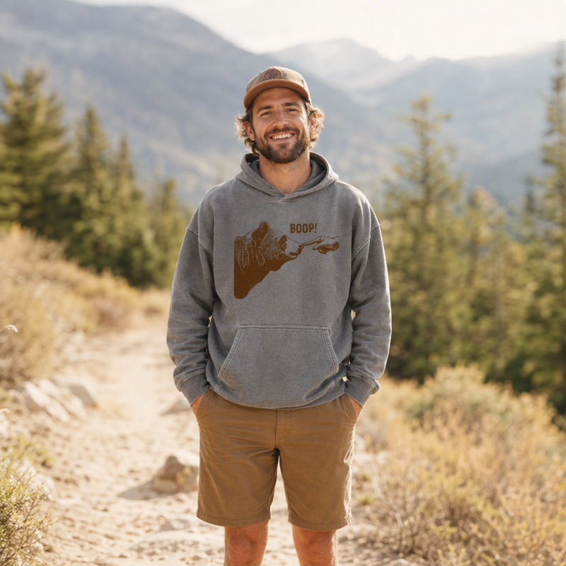 Boop Bear Nose  Washed Hoodie