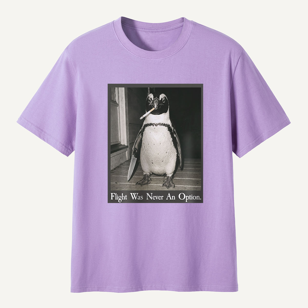 Flight Was Never An Option Penguin Portrait T-Shirt