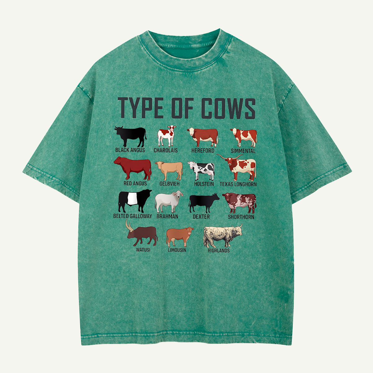 Cow Roll Call Washed T-Shirt