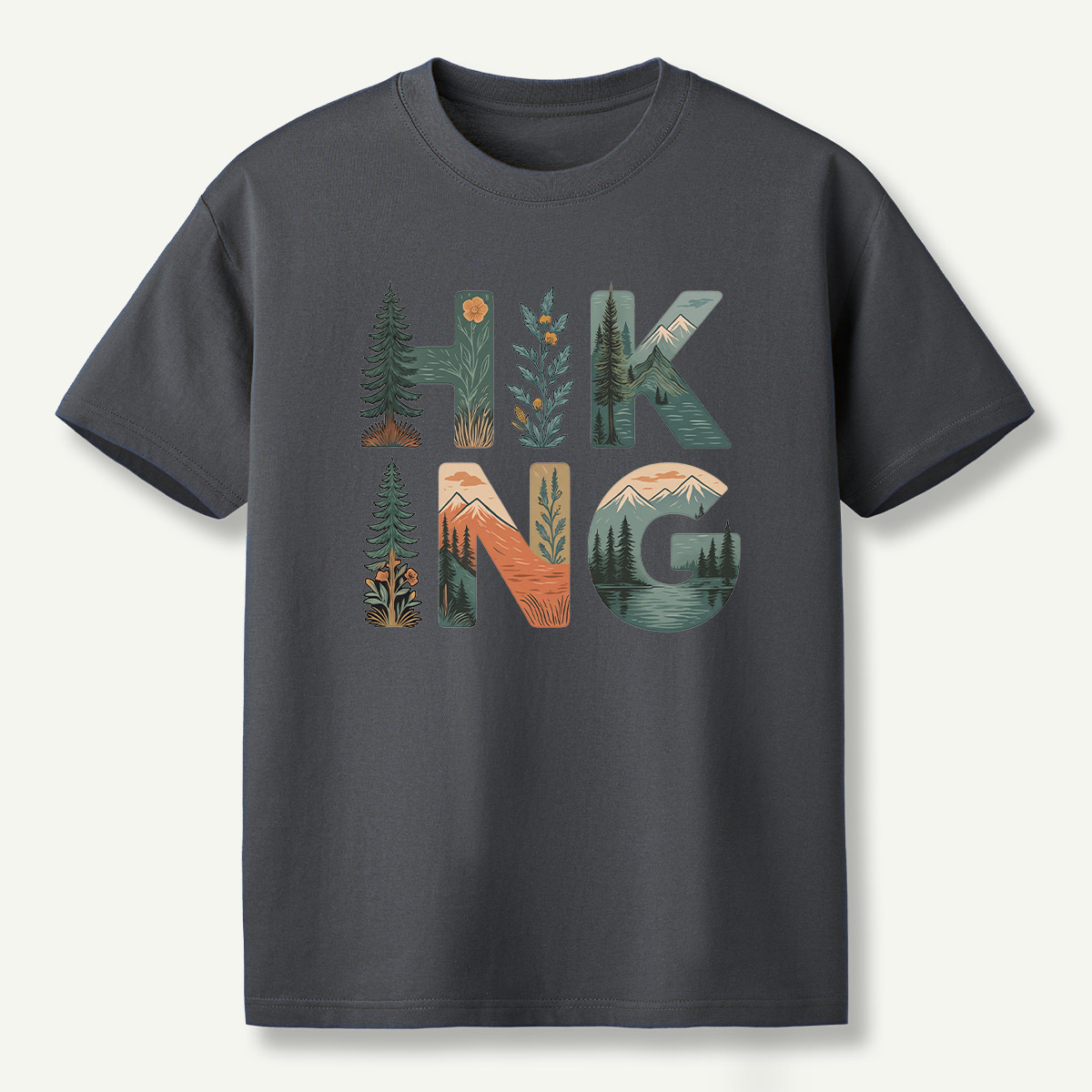 Hiking Forest Letter Art T-Shirt