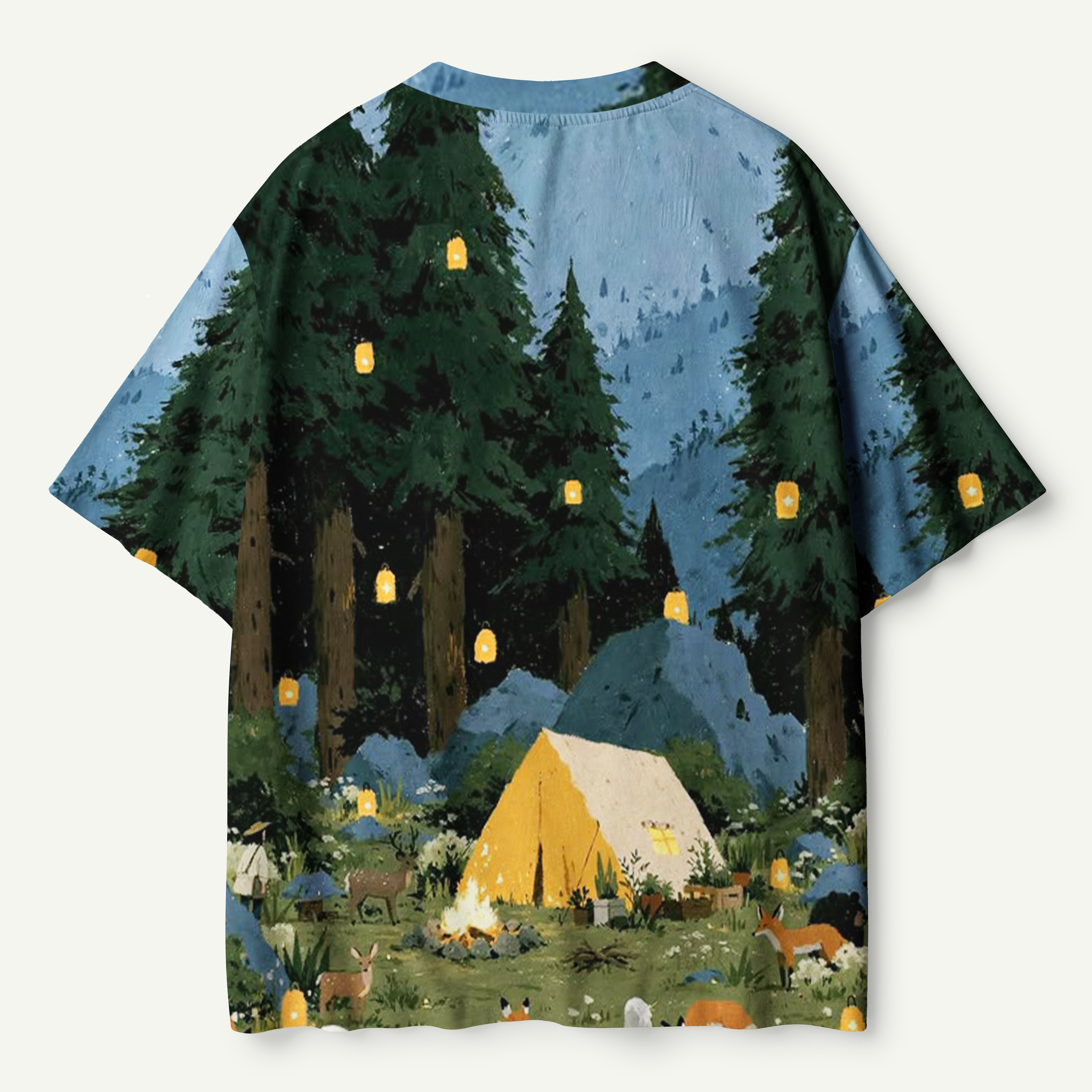Moonlit Forest Camping Night Premium Pure Cotton Tee