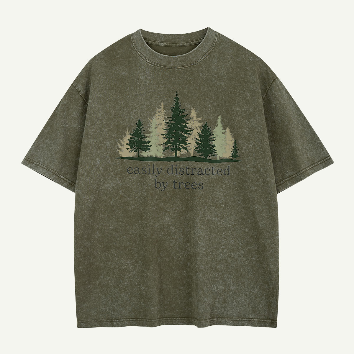 Easily Distracted By Trees Washed T-Shirt