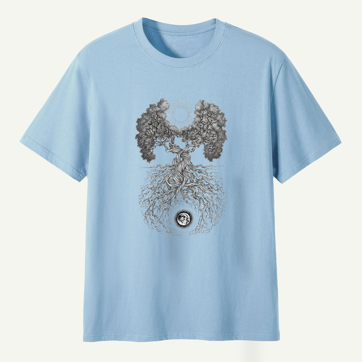 Tree Of Life Sun And Moon Duality T-Shirt
