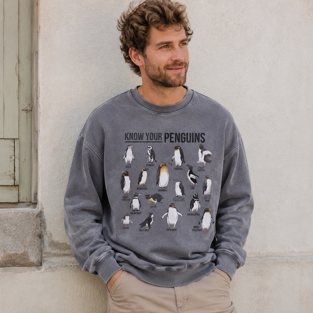 Know Your Penguins Washed Sweatshirts