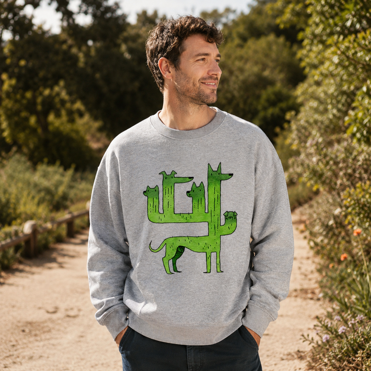 Dog Cactus Form Sweatshirts