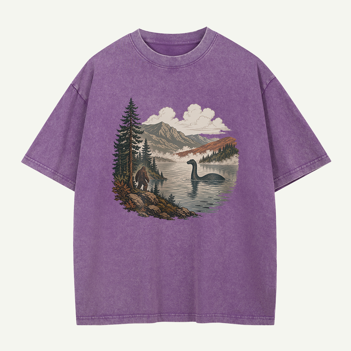 Bigfoot And Lake Monster Washed T-Shirt