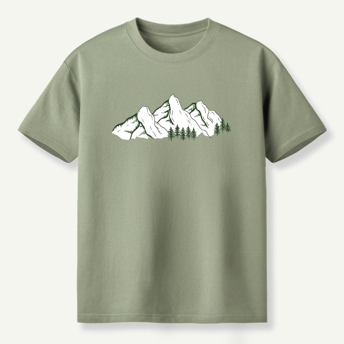 Minimal Mountain Range Line Art T-Shirt