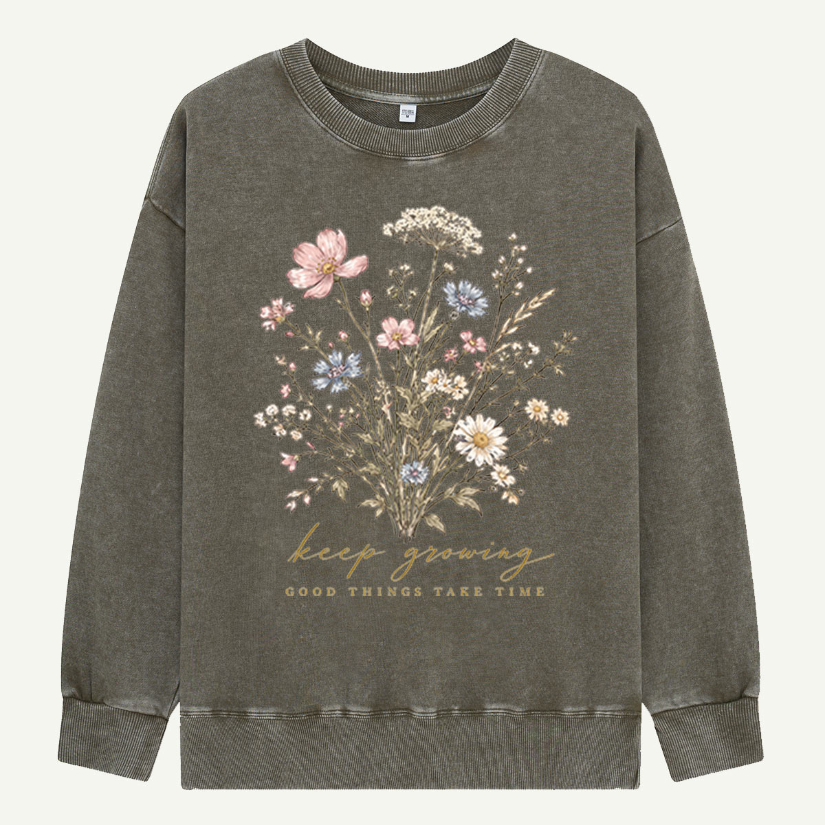 Keep Growing Wildflowers Washed Sweatshirts