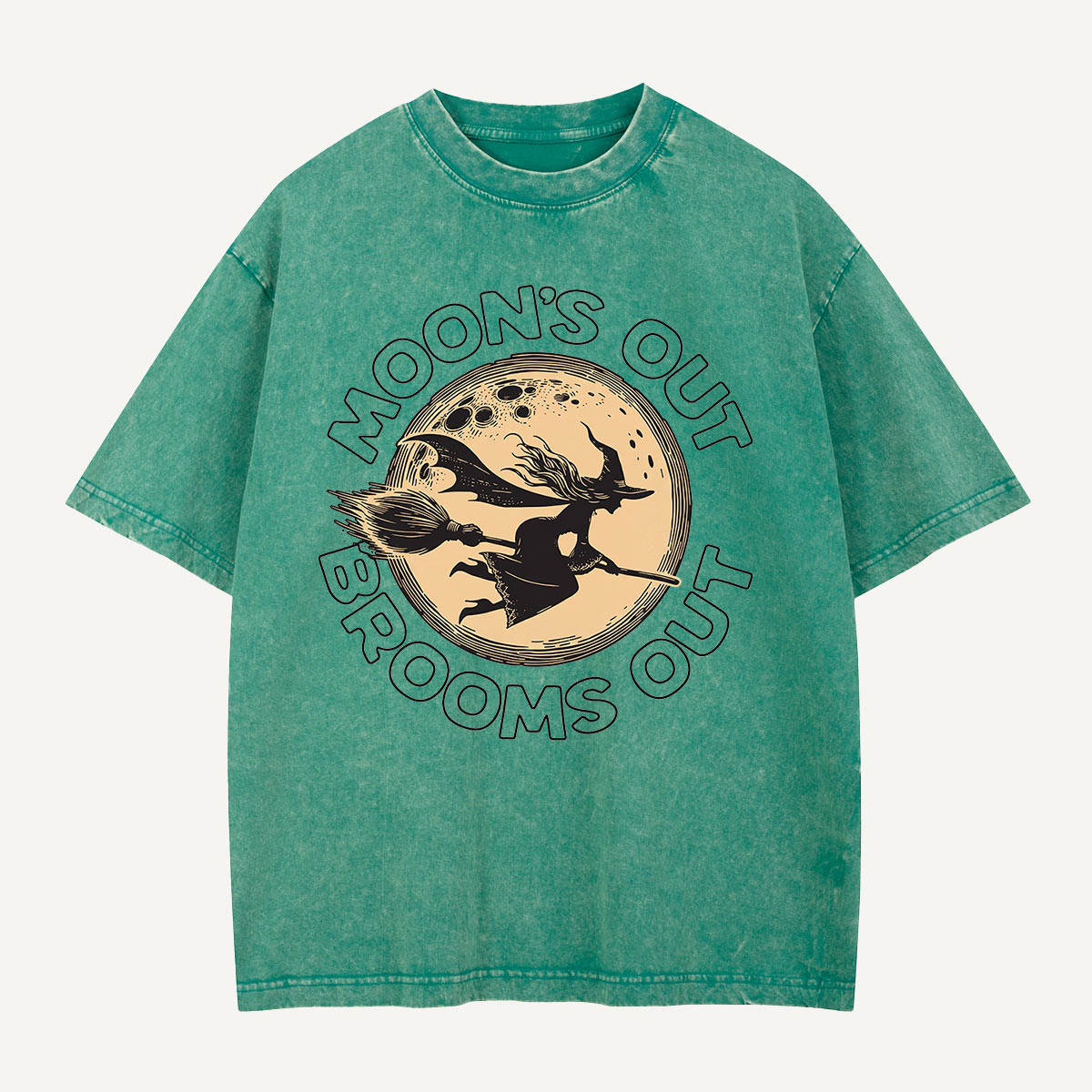 Moon’s Out Brooms Out Washed T-Shirt