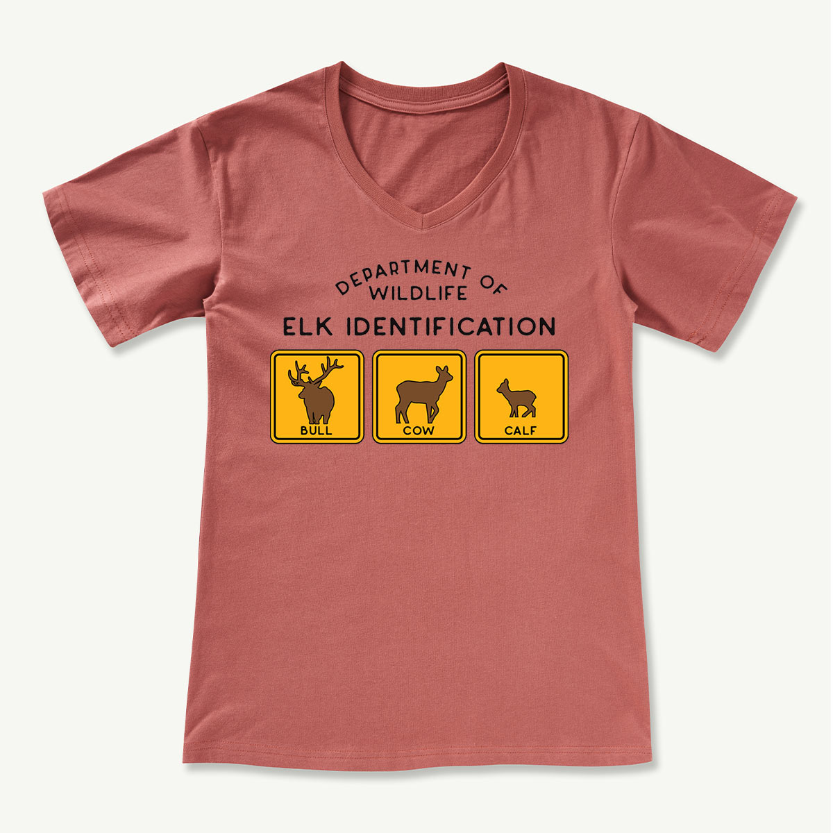 Elk Identification Field Guide V-neck T-Shirt