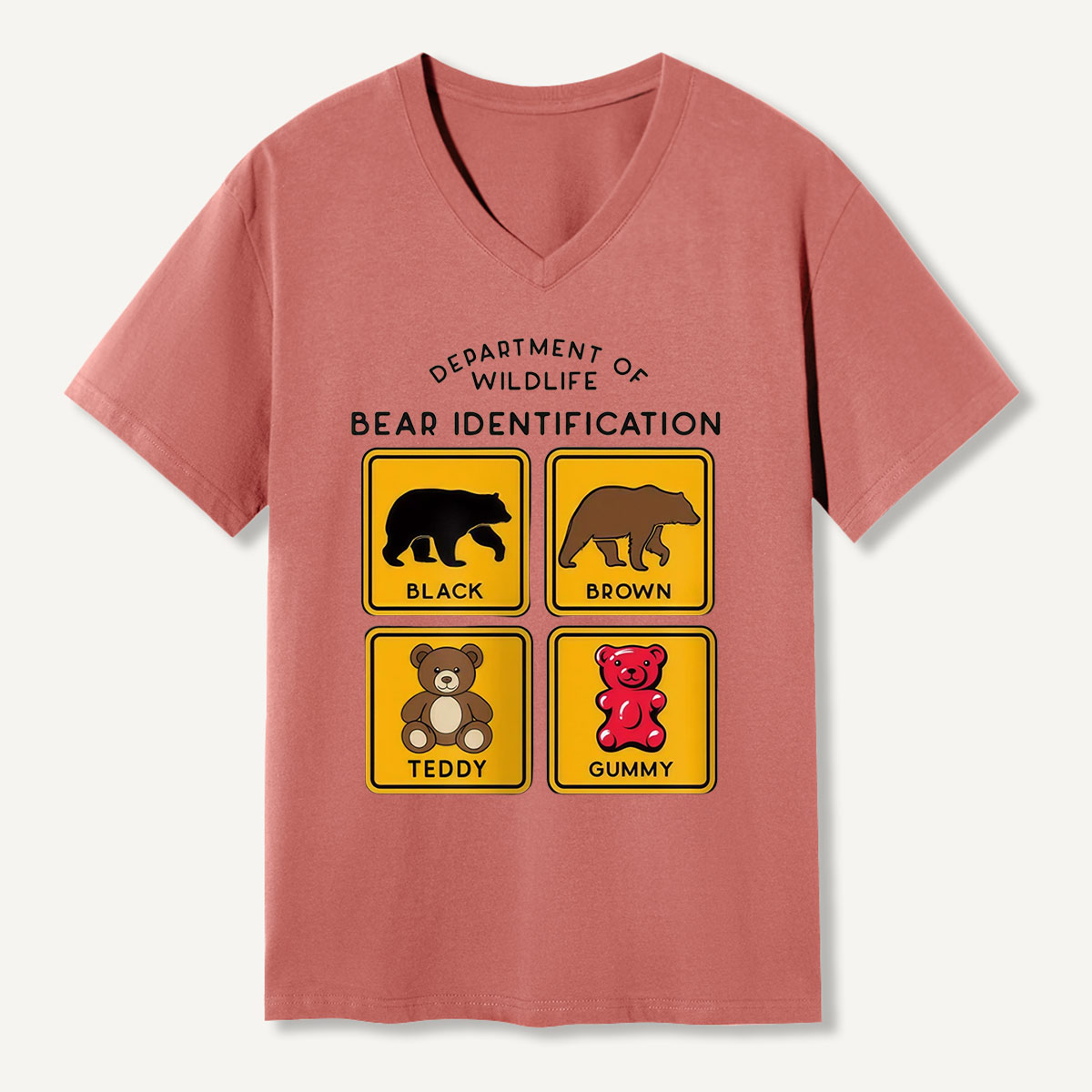 Department of Wildlife Bear Identification V-neck T-Shirt