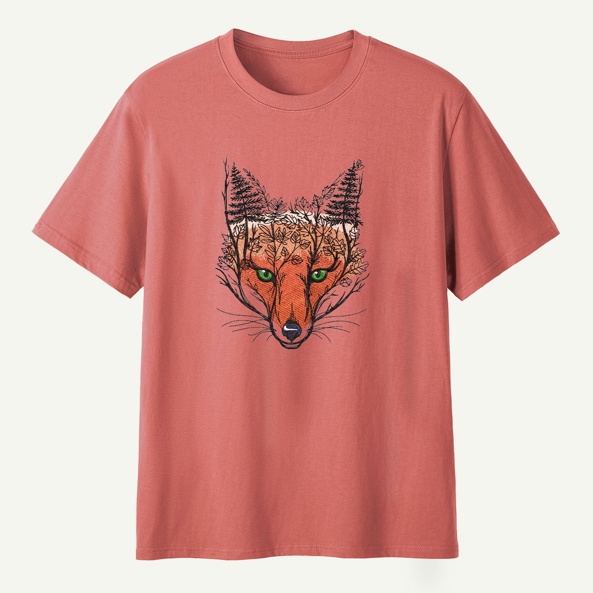 Fox Spirit Forest Portrait T-Shirt