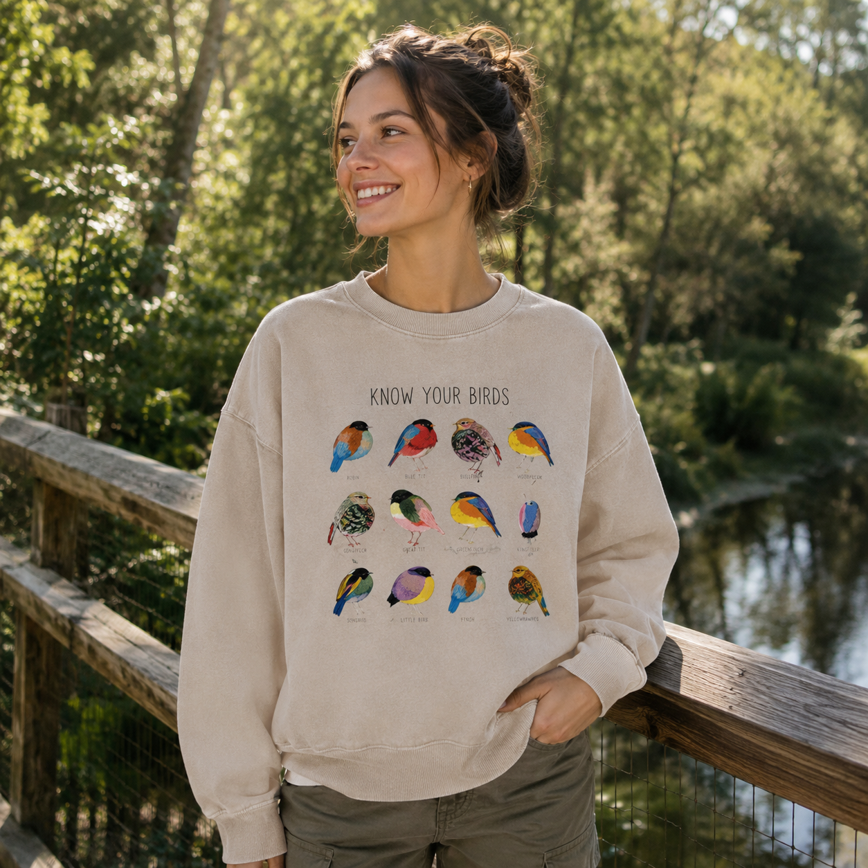 Colorful Bird Guide Washed Sweatshirts