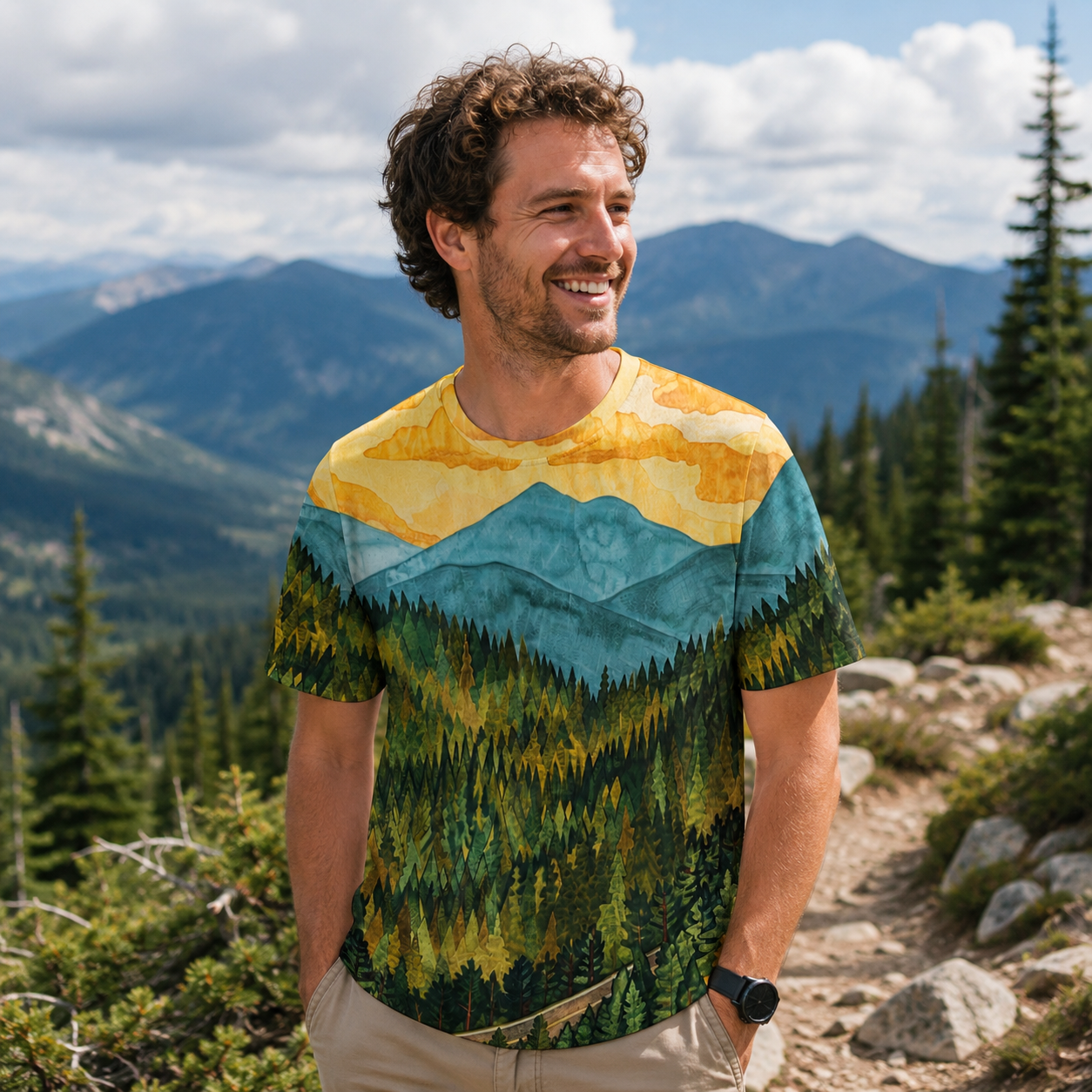 Forest Road Into The Mountains Premium Eco Tee