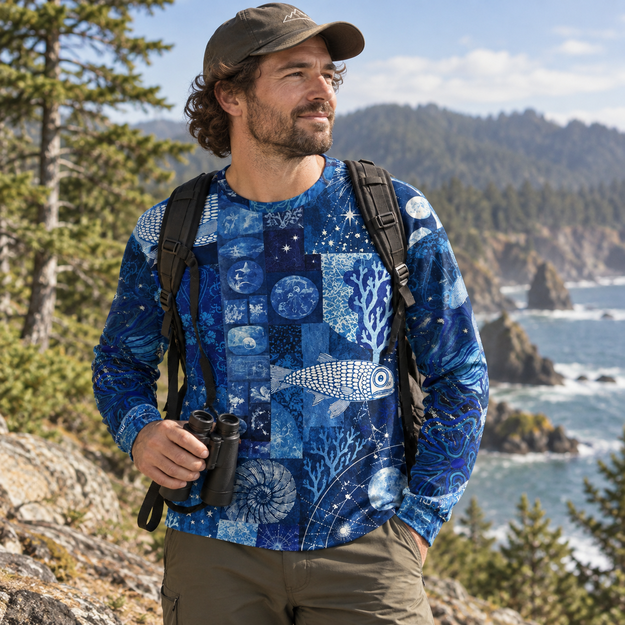 Midnight Sea Life Patchwork Premium Pure Cotton Long Sleeves