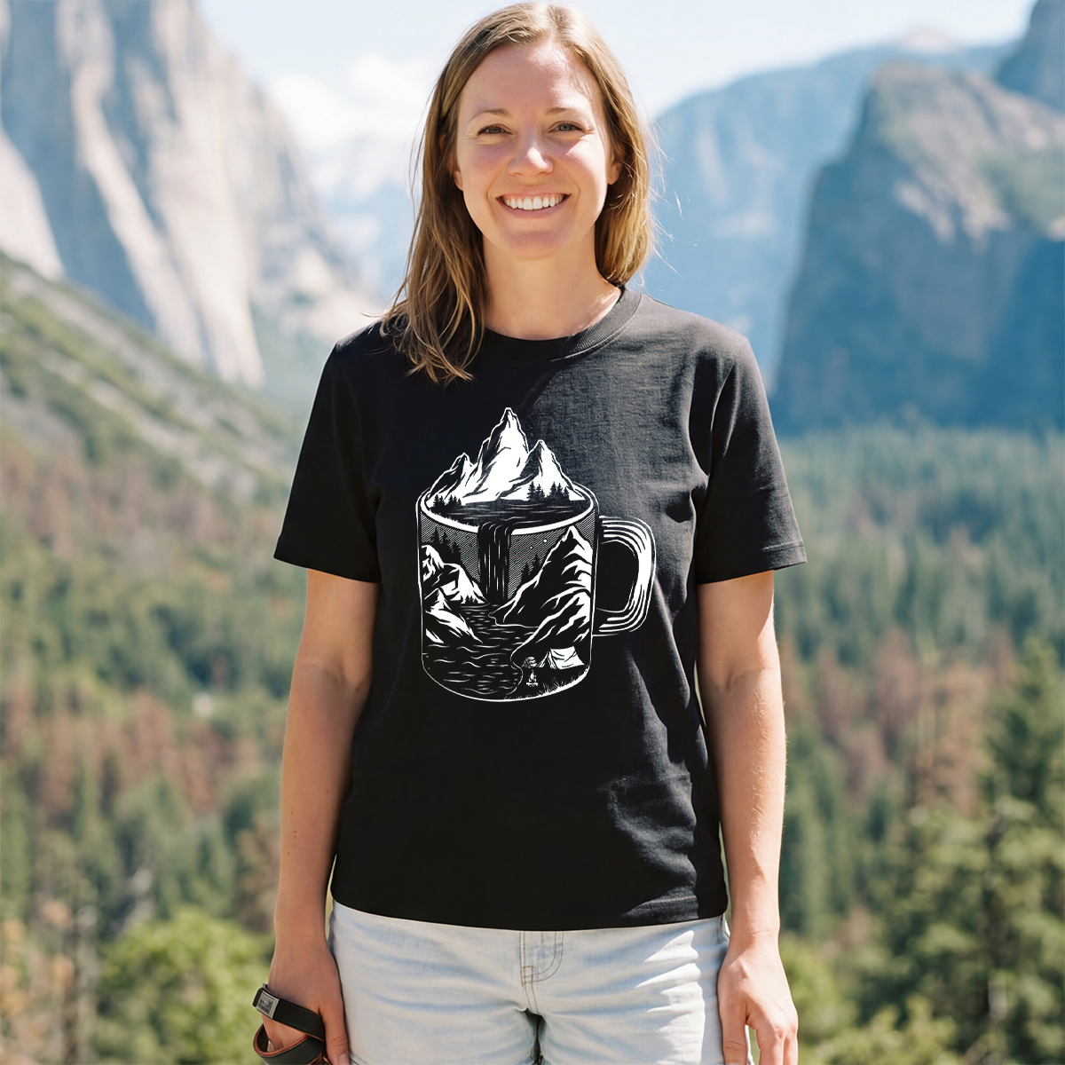 Coffee Mountain Scene T‑Shirt